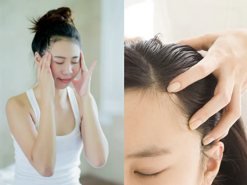 Scalp massage stimulates hair roots