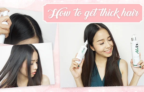 Solve hair fall and thinning with AloEx shampoo + serum!