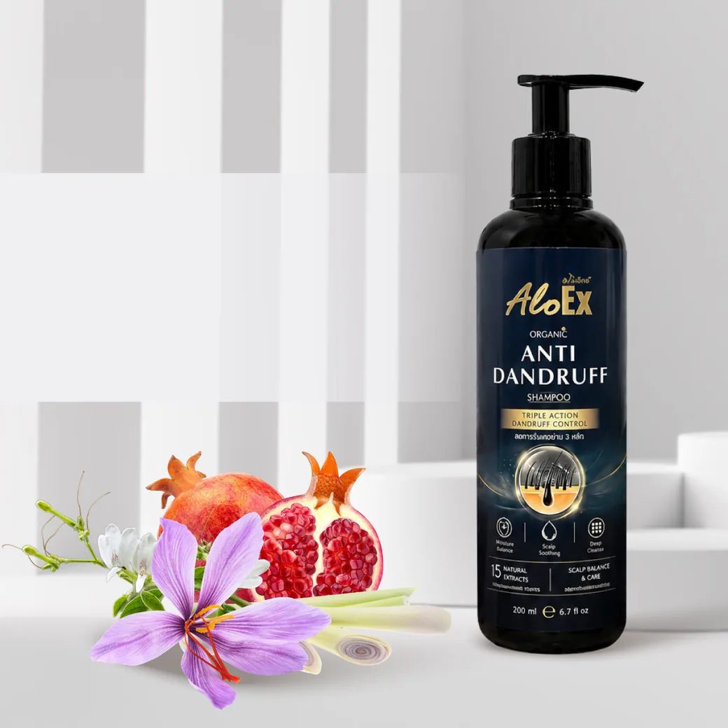 AloEx Organic Anti-Dandruff Shampoo แชมพูขจัดรังแคสูตรออร์แกนิก ขนาด 200 มิลลิลิตร