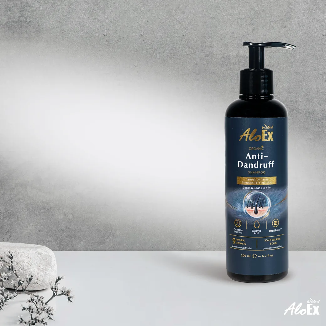 AloEx Organic Anti-Dandruff Shampoo အော်ဂဲနစ် ပြောင်ဖတ်ကျ ဆေးကြောရည် ၂၀၀ မီလီလီတာ