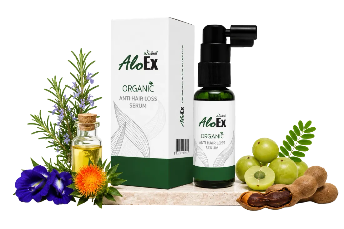 AloEx Organic Anti Hair Loss Serum พร้อมส่วนผสมสมุนไพรธรรมชาติ