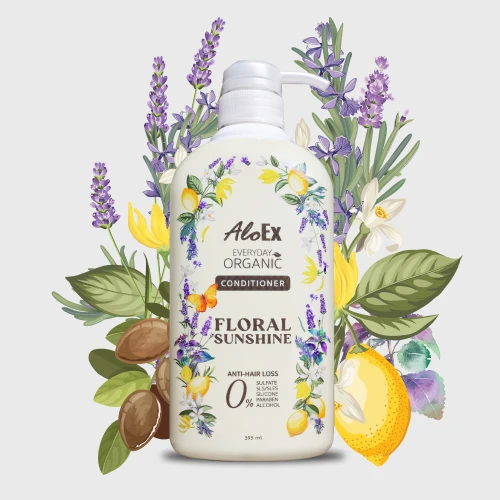 AloEx Everyday Organic Conditioner – နေ့စဉ်သုံး Organic ဆေးဖက်ဝင်အပင် ကွန်ဒီရှင်နာ
